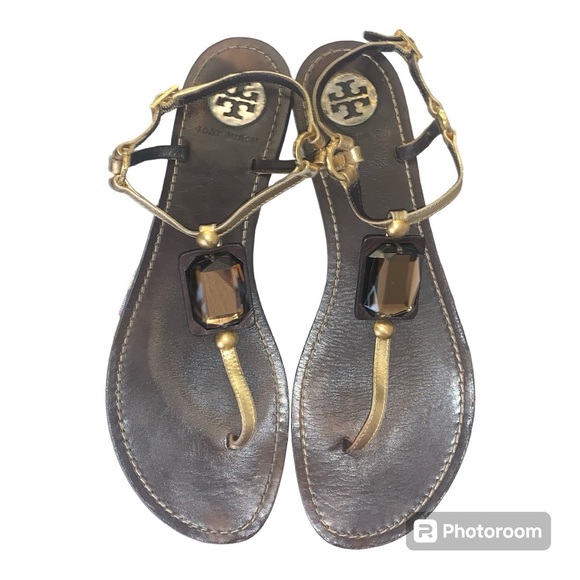 TORY BURCH JEWEL STONE SANDALS - Picture 2 of 7